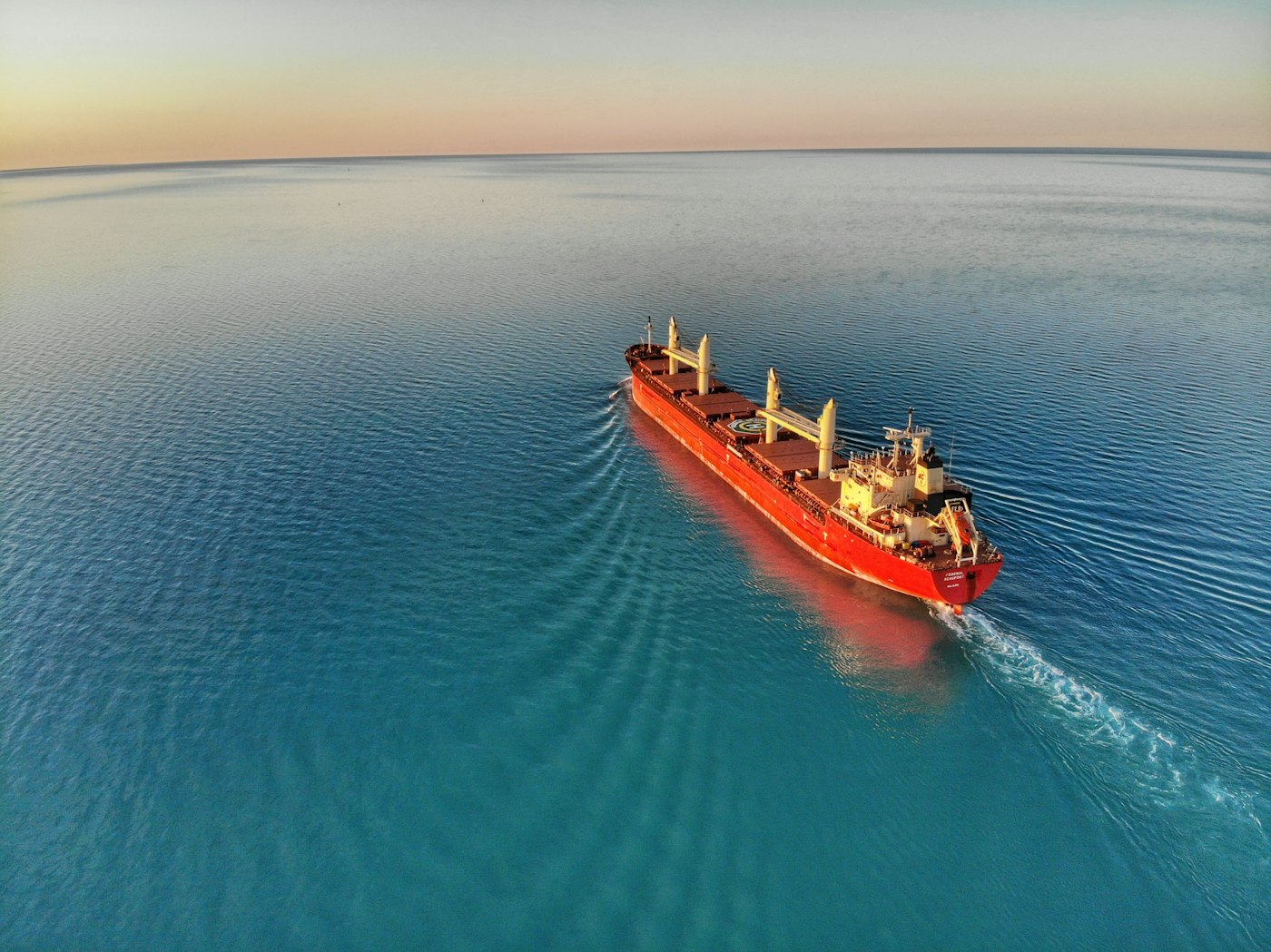 Cargo vessel at sea